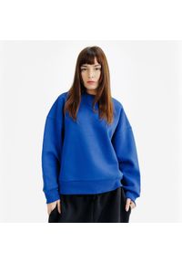 Decathlon - Bluza okrągły dekolt damska Elementals. Kolor: niebieski. Materiał: poliester, materiał, tkanina, bawełna, elastan, prążkowany #1