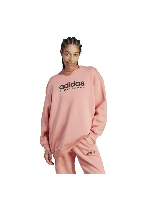 Bluza damska Adidas Gym & Pilates. Kolor: różowy. Materiał: włókno, bawełna, materiał. Sport: joga i pilates