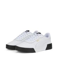 Buty do chodzenia damskie Puma Carina 20. Zapięcie: sznurówki. Kolor: żółty, biały, wielokolorowy, czarny. Materiał: materiał, syntetyk. Szerokość cholewki: normalna. Sport: turystyka piesza