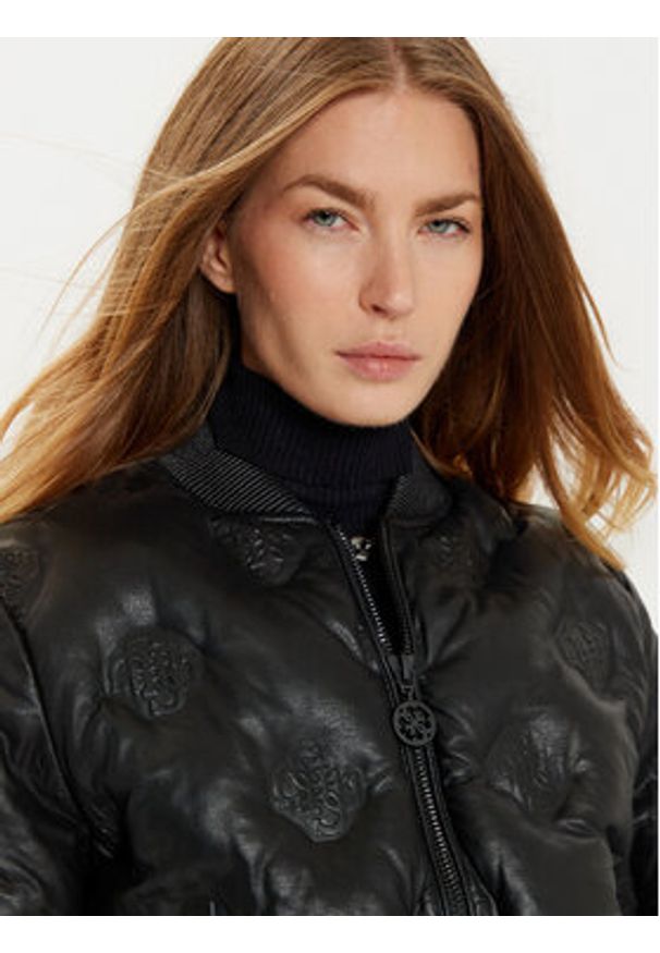 Guess Kurtka skórzana Marianne W4BL60 WGB20 Czarny Regular Fit. Kolor: czarny. Materiał: syntetyk