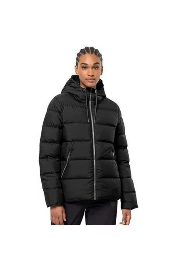 Kurtka turystyczna damska Jack Wolfskin Frozen Palace. Kolor: czarny. Materiał: poliester, puch. Sezon: zima. Sport: turystyka piesza