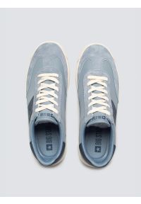 Big-Star - Sneakersy męskie ze skórzanymi wstawkami niebieskie TT174042 401. Nosek buta: okrągły. Zapięcie: sznurówki. Kolor: niebieski. Materiał: skóra #2
