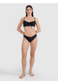 4f - 4F Dół od bikini damski - czarny S. Kolor: czarny. Materiał: materiał, syntetyk, elastan