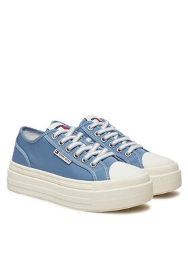 Tommy Jeans Trampki Foxing EN0EN02713 Niebieski. Kolor: niebieski. Materiał: materiał