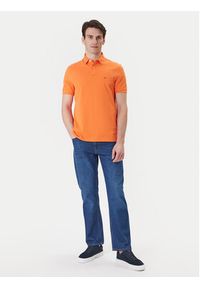 TOMMY HILFIGER - Tommy Hilfiger Polo 1985 MW0MW17770 Pomarańczowy Regular Fit. Typ kołnierza: polo. Kolor: pomarańczowy. Materiał: bawełna #2