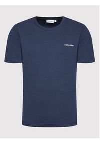 Calvin Klein T-Shirt Micro Logo Interlock K10K109894 Granatowy Regular Fit. Kolor: niebieski. Materiał: bawełna #5