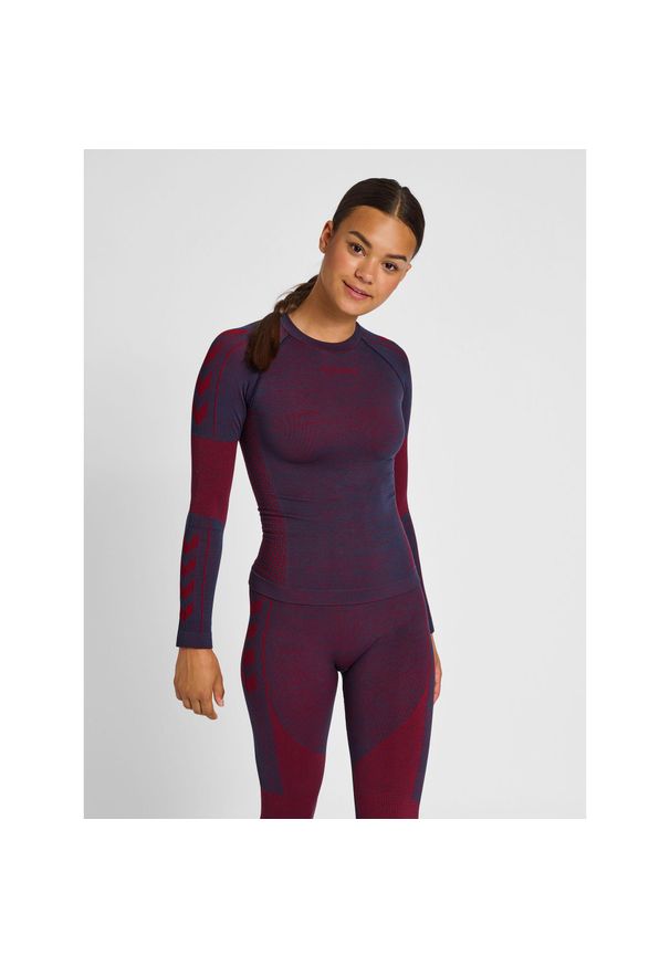 Damski podkoszulek bezszwowy z długim rękawem Hummel MT Aly. Kolor: niebieski. Długość rękawa: długi rękaw. Długość: długie. Sport: piłka nożna