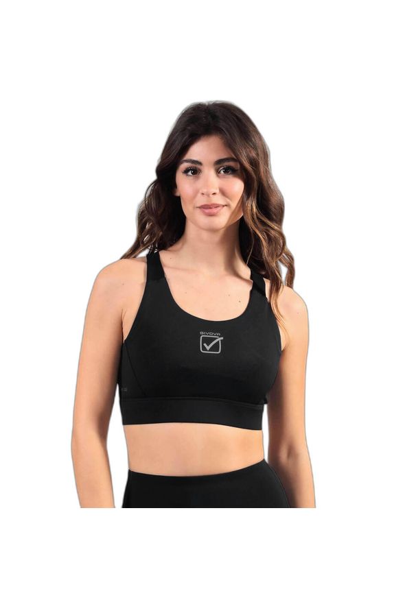 Givova Top Basic Damski XS. Kolor: czarny, różowy. Sport: fitness