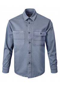 Lekka Kurtka o Kroju Koszuli Wierzchniej - Pako Jeans - Stalowa Niebieska. Kolor: niebieski. Materiał: tkanina, elastan, bawełna. Sezon: wiosna, jesień #1