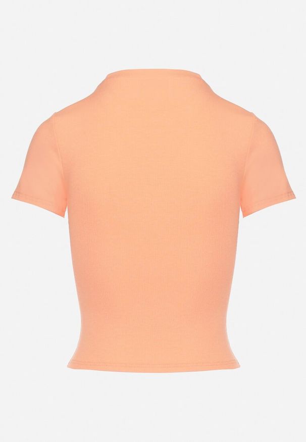 Born2be - Pomarańczowy Bawełniany T-shirt Elastyczny Lireanne. Kolor: pomarańczowy. Materiał: bawełna