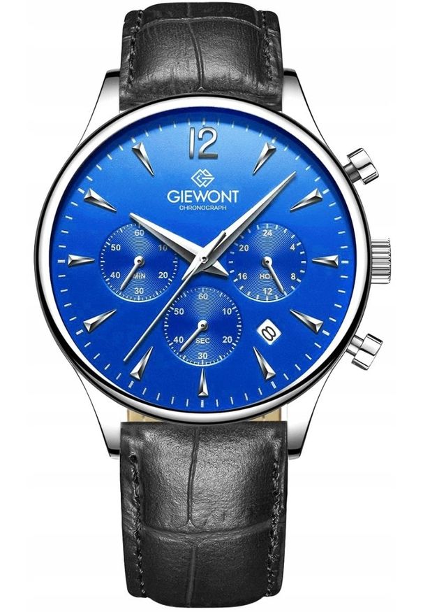 Zegarek Giewont Zegarek Męski Chronograph Sapphire Czarno Niebieski GW6310-A3. Kolor: niebieski, wielokolorowy, czarny