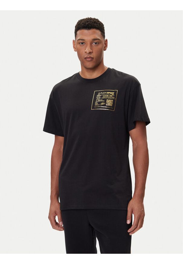 Plein Sport T-Shirt FAEC MTK8362 STE001N Czarny Loose Fit. Kolor: czarny. Materiał: bawełna. Styl: sportowy