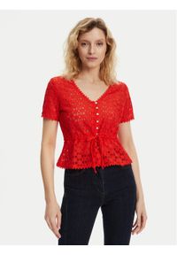 Morgan Bluzka 231-DATE Czerwony Slim Fit. Kolor: czerwony. Materiał: bawełna #1