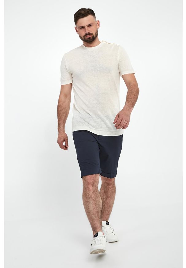 Liu Jo - T-shirt męski lniany LIU JO. Materiał: len