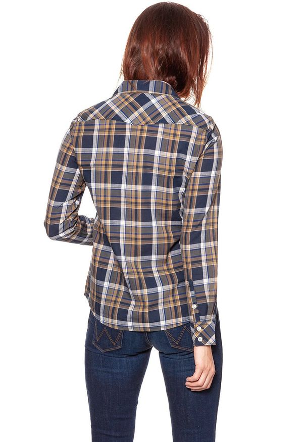 Wrangler - KOSZULA WRANGLER CHECK SHIRT DUSTY OLIVE W5240LU45 112129348. Wzór: kratka