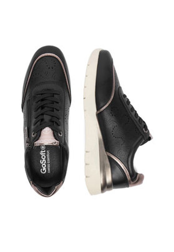 Go Soft Sneakersy CEO-HY8205-1 Czarny. Kolor: czarny. Materiał: skóra