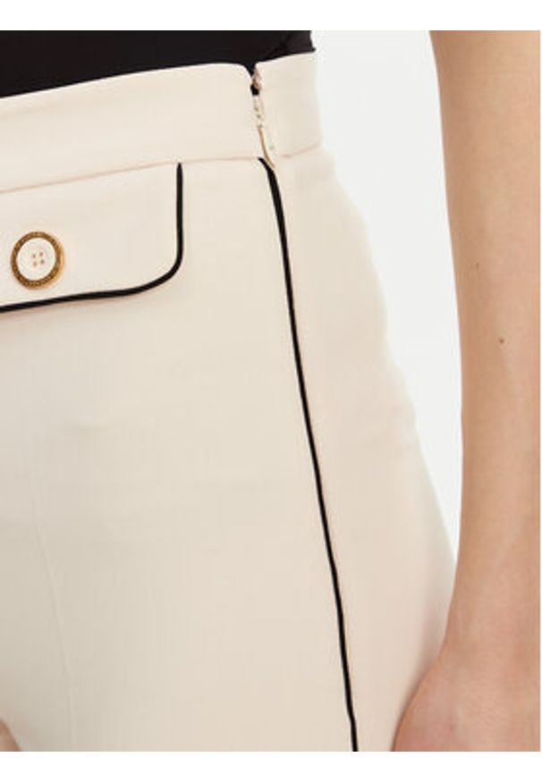 Elisabetta Franchi Spodnie materiałowe PA-T71-51E2-V360 Écru Regular Fit. Materiał: syntetyk