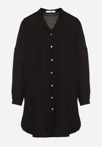 Born2be - Czarna Sukienka Oversize z Bawełny o Prostym Kroju Koszulowym Elanistra. Okazja: na co dzień. Kolor: czarny. Materiał: bawełna. Typ sukienki: proste, koszulowe, oversize. Styl: elegancki, casual #4