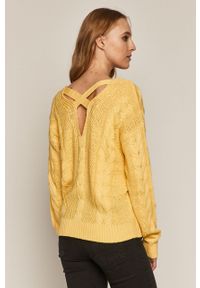 medicine - Medicine - Sweter Basic. Kolor: żółty. Materiał: dzianina, akryl. Wzór: gładki, ze splotem #5