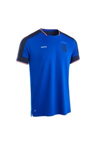 KIPSTA - Koszulka do piłki nożnej Kipsta FF500 Francja 2024. Kolor: niebieski. Materiał: elastan, materiał, prążkowany, tkanina, poliester