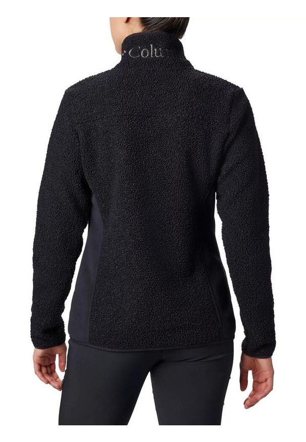 columbia - Damski sweter polarowy Columbia Panorama Full Zip. Typ kołnierza: polo. Kolor: czarny. Materiał: polar. Sport: turystyka piesza