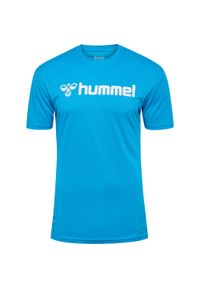 Koszulka Hummel Logo. Kolor: niebieski. Sport: fitness, piłka nożna #1