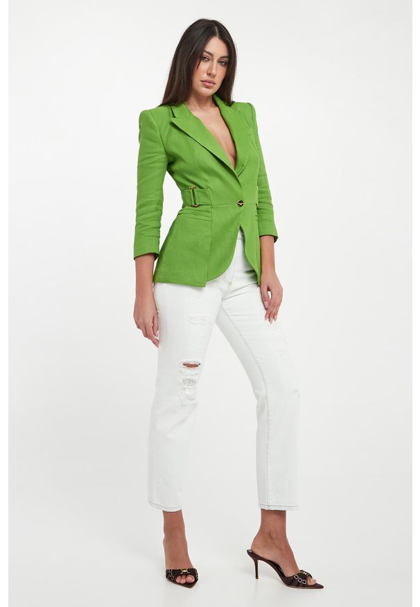 Elisabetta Franchi - Jeansy damskie strzępione ELISABETTA FRANCHI