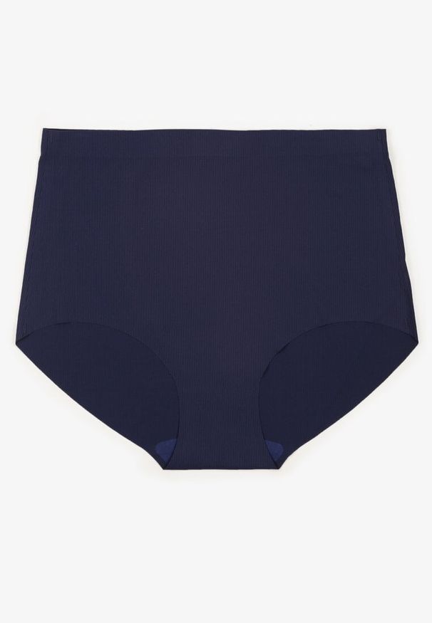 Renee - Granatowe Bezszwowe Majtki High Waist Navorila. Stan: podwyższony. Kolor: niebieski