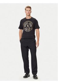 Versace Jeans Couture T-Shirt 79GAHT01 CJ00T Czarny Regular Fit. Kolor: czarny. Materiał: bawełna #3