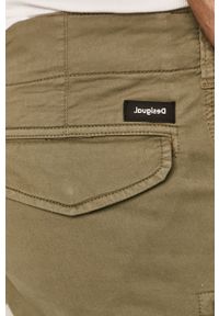Desigual - Spodnie. Kolor: oliwkowy. Materiał: tkanina, bawełna, elastan. Wzór: gładki #2