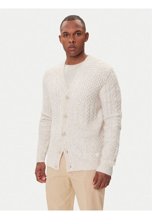 Guess Kardigan M5BR15 Z0462 Beżowy Regular Fit. Kolor: beżowy. Materiał: syntetyk