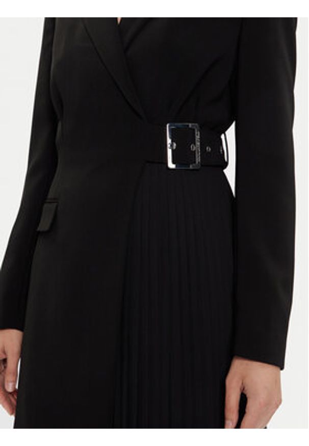 Karl Lagerfeld - KARL LAGERFELD Sukienka koktajlowa A4W13023 Czarny Slim Fit. Typ kołnierza: dekolt w karo. Kolor: czarny. Materiał: lyocell. Styl: wizytowy