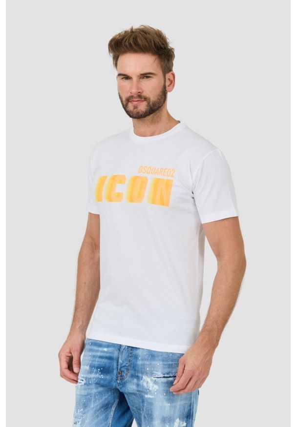 DSQUARED2 Biały męski t-shirt Icon Blur Cool Fit Tee, Rozmiar XL. Kolor: biały