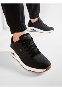 skechers - Skechers Sneakersy Uno Stand On Air 52458/BLK Czarny. Kolor: czarny. Materiał: skóra
