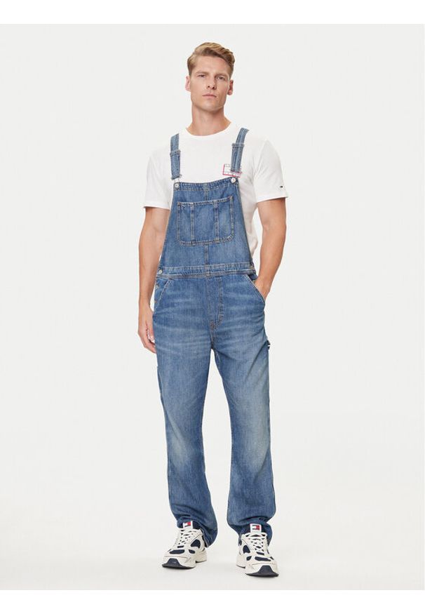 Tommy Jeans Ogrodniczki Classic DM0DM21244 Niebieski Straight Fit. Kolor: niebieski