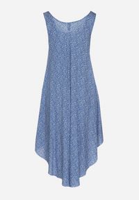 Born2be - Niebieska Rozkloszowana Sukienka z Bawełny w Abstrakcyjny Wzór Ronive. Okazja: na co dzień. Kolor: niebieski. Materiał: bawełna. Typ sukienki: rozkloszowane. Styl: elegancki, casual #7