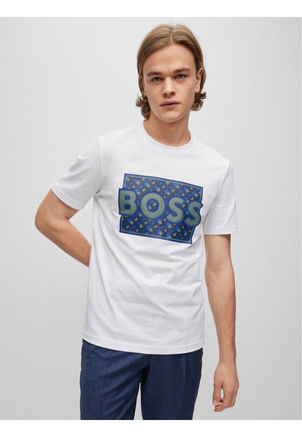 BOSS - Boss T-Shirt 50489334 Biały Regular Fit. Kolor: biały. Materiał: bawełna