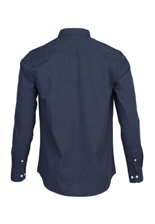 Pako Jeans - Koszula Casualowa, Granatowo-Niebieska Bawełniana, Męska, Taliowana, Długi Rękaw -PAKO JEANS. Okazja: na co dzień. Kolor: niebieski. Materiał: bawełna. Długość rękawa: długi rękaw. Długość: długie. Styl: casual