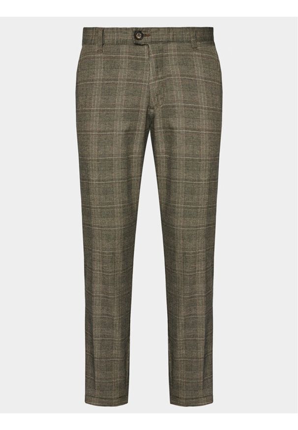 Redefined Rebel Chinosy Ercan 196045 Brązowy Slim Fit. Kolor: brązowy. Materiał: bawełna
