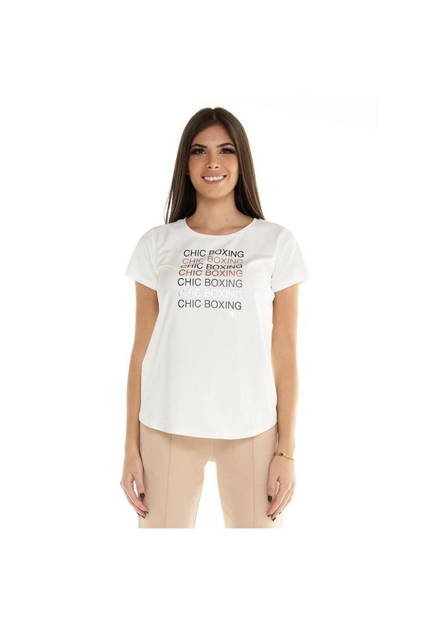 LEONE 1947 APPAREL - Damska koszulka Leone z krótkim rękawem Winter Chic Boxing. Kolor: biały. Materiał: tkanina. Długość rękawa: krótki rękaw. Długość: krótkie. Sport: fitness