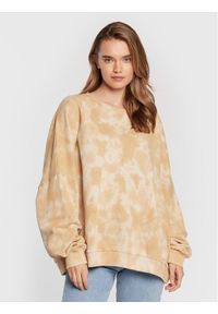 Roxy Bluza Bright Sunshine ARJFT04030 Beżowy Oversize. Kolor: beżowy. Materiał: bawełna