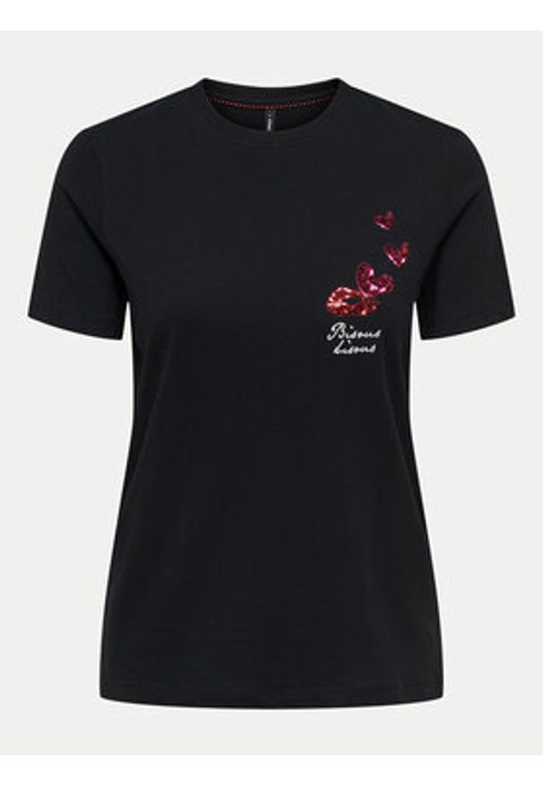 only - ONLY T-Shirt Kita 15332698 Czarny Regular Fit. Kolor: czarny. Materiał: bawełna