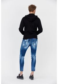 Emporio Armani - EMPORIO ARMANI Czarna bluza męska z kapturem i szarym logo, Rozmiar XL. Typ kołnierza: kaptur. Kolor: czarny. Materiał: prążkowany #3