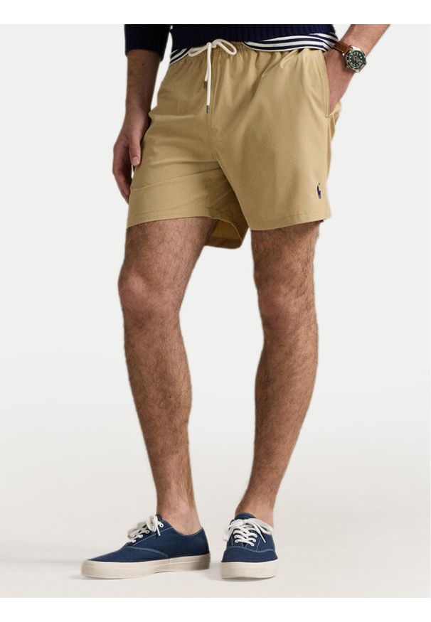 Polo Ralph Lauren Szorty kąpielowe 710957782001 Beżowy Classic Fit. Kolor: beżowy. Materiał: syntetyk