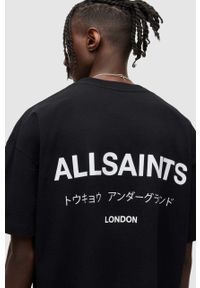 AllSaints t-shirt bawełniany kolor czarny z nadrukiem. Kolor: czarny. Materiał: bawełna. Długość rękawa: krótki rękaw. Długość: krótkie. Wzór: nadruk #12