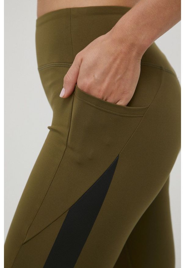 Ellesse legginsy damskie kolor zielony z nadrukiem. Kolor: zielony. Materiał: dzianina, materiał. Wzór: nadruk. Sport: fitness