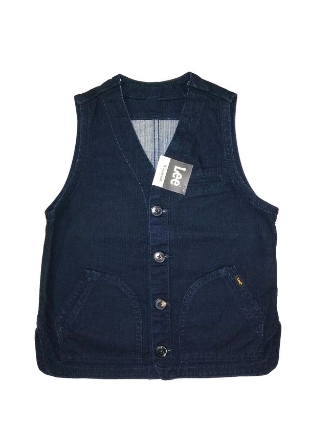 Lee - LEE WAISTCOAST DZIECIĘCA KAMIZELKA LOGO MARKOWA NAVY L232HGTD. Okazja: na co dzień. Materiał: jeans. Styl: casual, elegancki, młodzieżowy