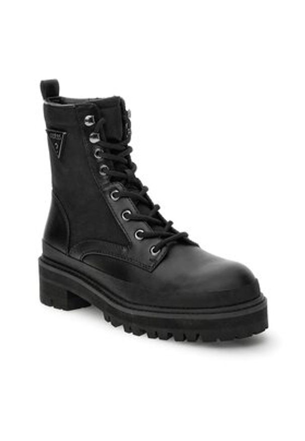 Guess Trapery Bada FL7BDA ELE10 Czarny. Kolor: czarny. Materiał: skóra
