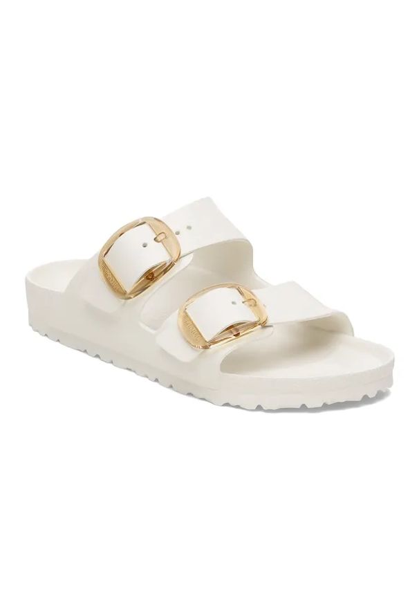 Birkenstock - BIRKENSTOCK Arizona Big Buckle EVA Eggshell Klapki damskie. Okazja: na spacer, na plażę. Kolor: kremowy. Materiał: materiał. Sezon: lato. Styl: klasyczny, elegancki
