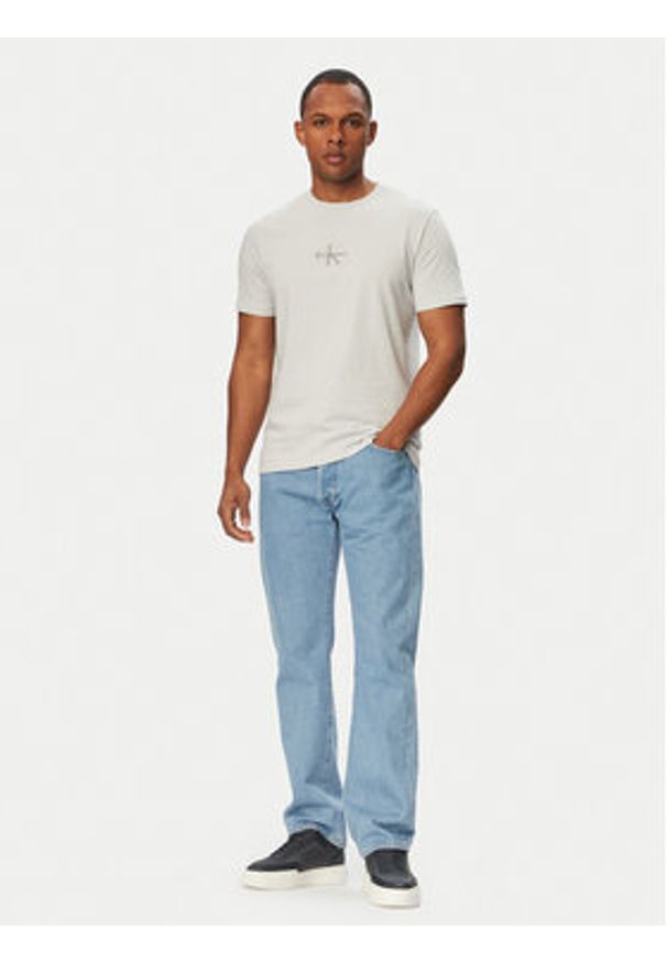 Calvin Klein Jeans T-Shirt SS 30S LV04RB866G Szary jasny Regular Fit. Kolor: szary. Materiał: bawełna